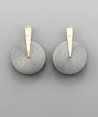 Wooden Circle Drop Earrings