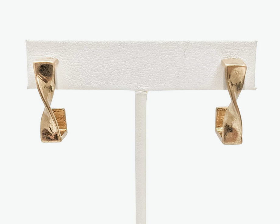 Twist Stud Drop Earrings