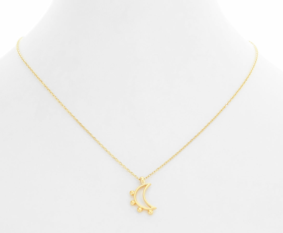 Open Crescent Moon Necklace
