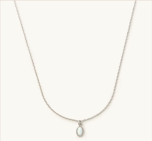 NS Opal Necklace - Sterling Silver