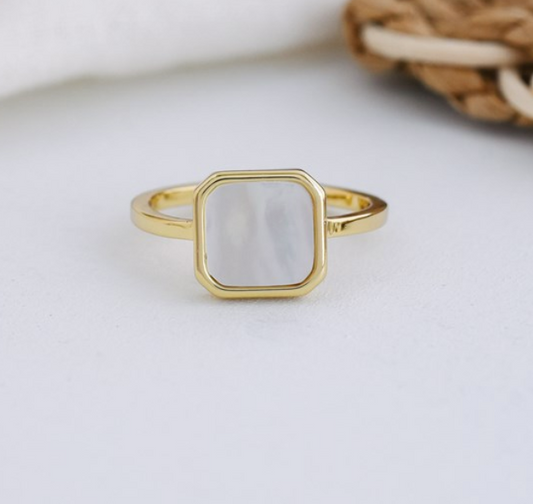 Glee - Square Open Pearl Ring