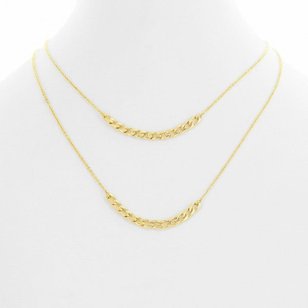 Double Layer Chain Section Necklace