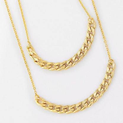 Double Layer Chain Section Necklace