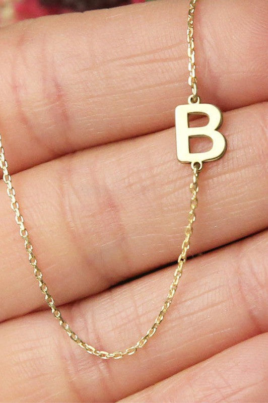 Dainty Sideways Initial Necklace