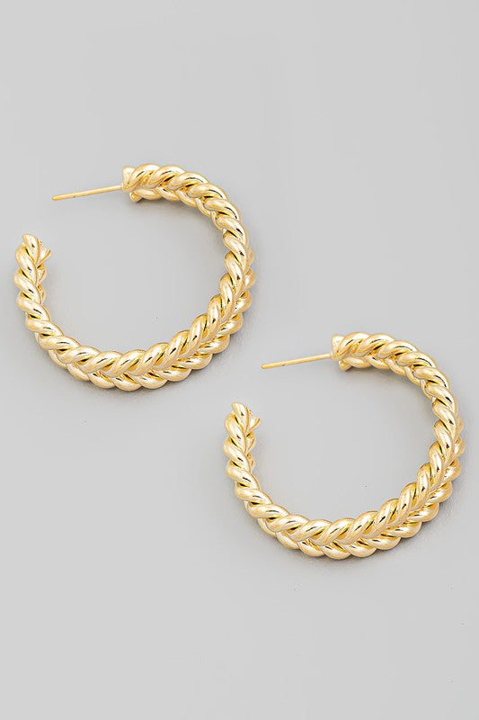 Chain Twist Hoop Earrings