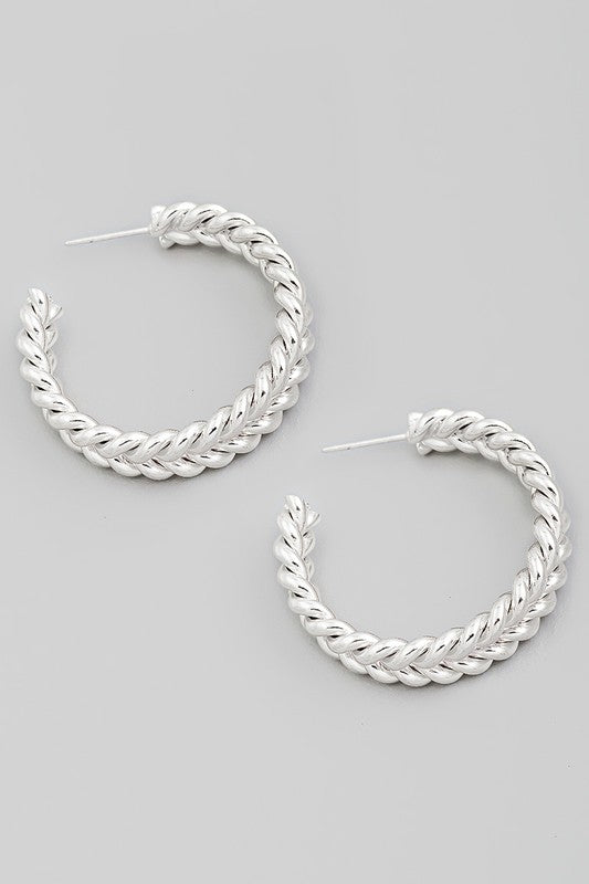 Chain Twist Hoop Earrings