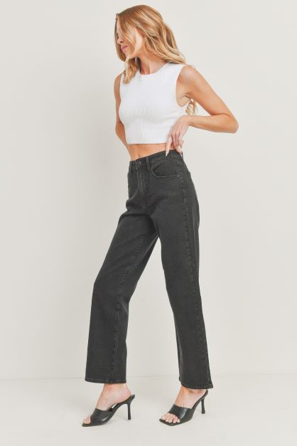 Relaxed Straight Dad Jean - Black