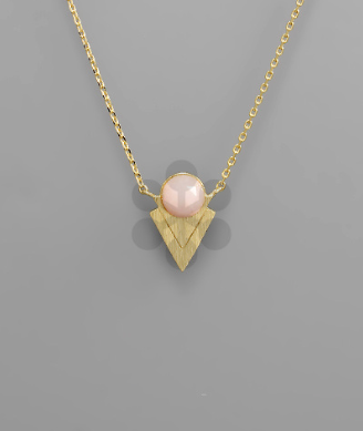 Dome Stone Arrowhead Necklace