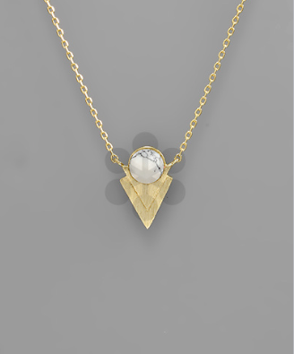 Dome Stone Arrowhead Necklace