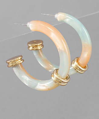 Acrylic Open Hoop with Gold Bead