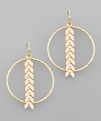 Circle Dangle Hoop - Arrow