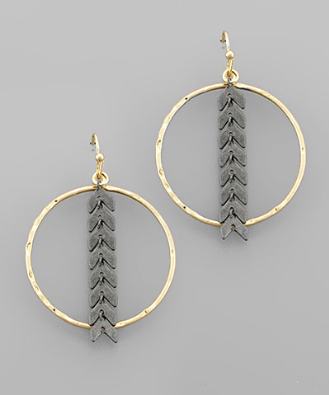 Circle Dangle Hoop - Arrow