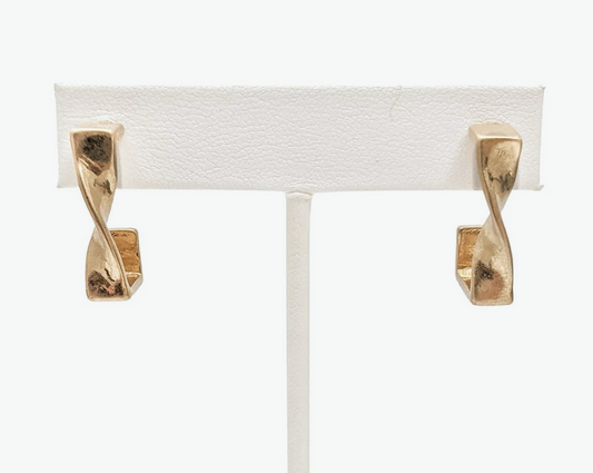 Twist Stud Drop Earrings