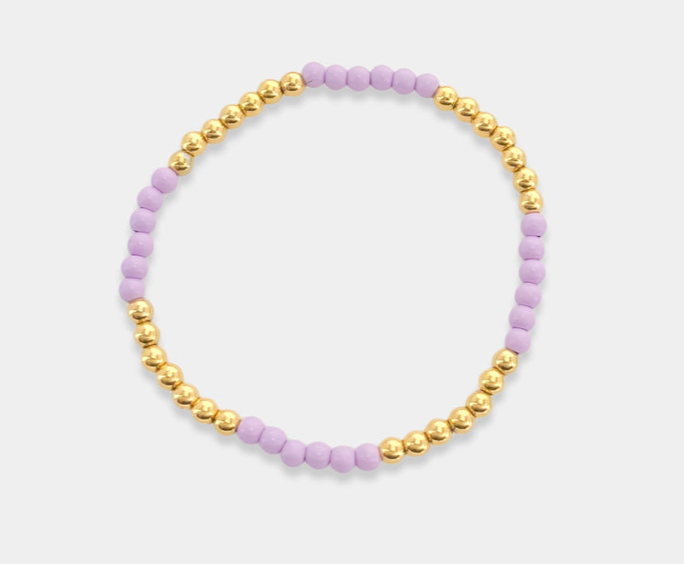 Stetch Beaded Bracelet - gold plated & color