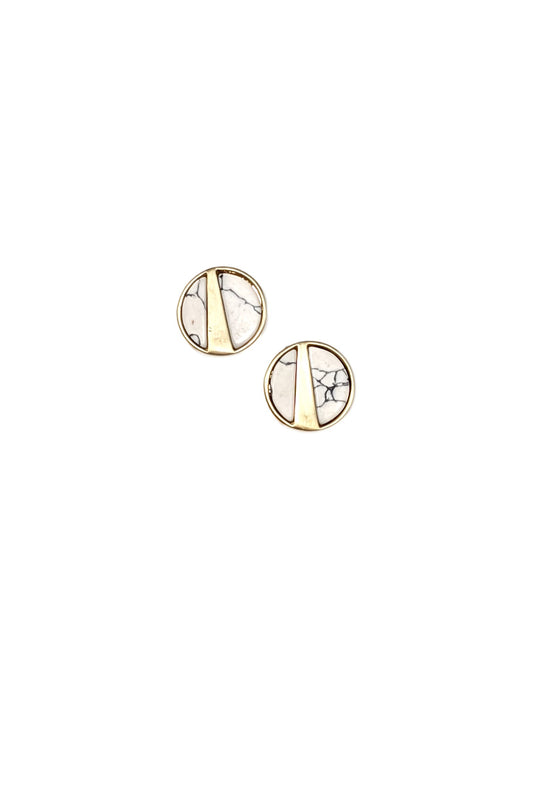 Marble Gold Studs